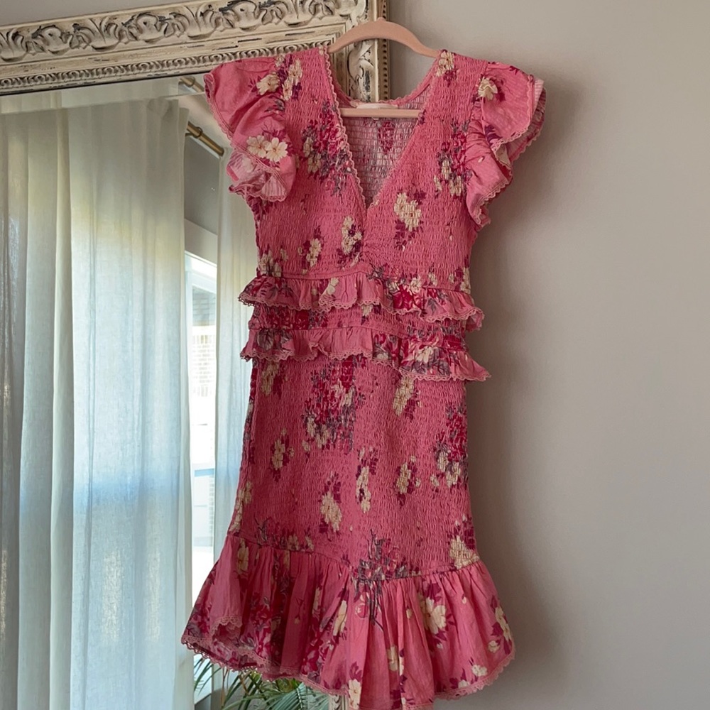 Loveshack Fancy Floral Smocked Mini Dress